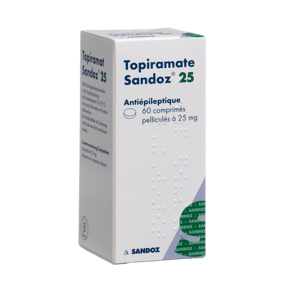 TOPIRAMATE Sandoz cpr pell 25 mg bte 60 pce