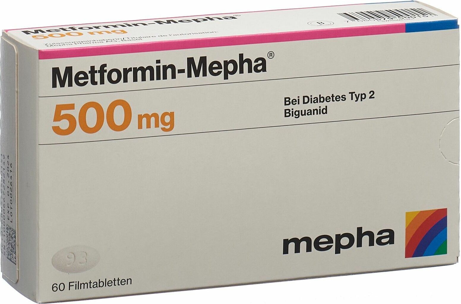 Metformin-Mepha 500 mg, Filmtabletten