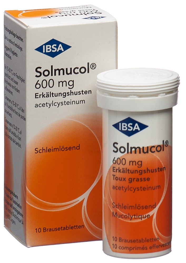 SOLMUCOL toux grasse cpr eff 600 mg 10 pce
