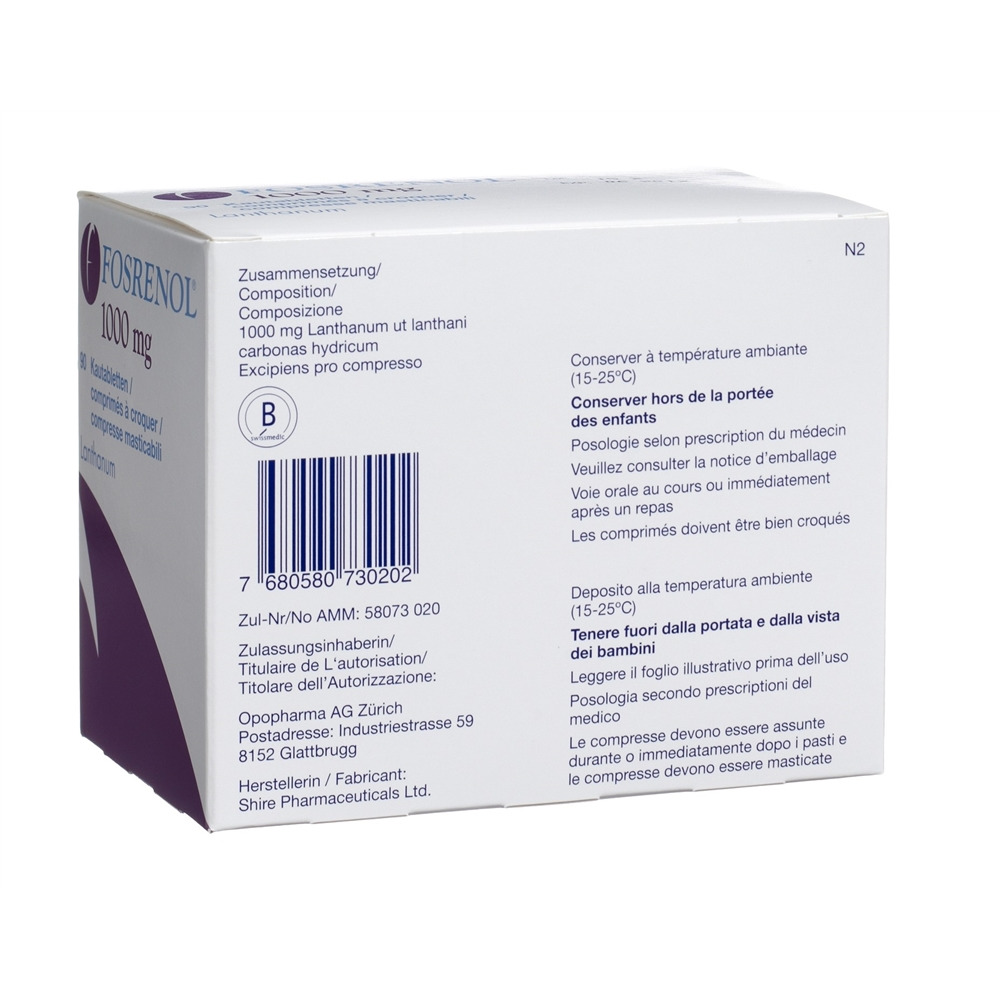 Fosrenol 1000 mg, Kautabletten