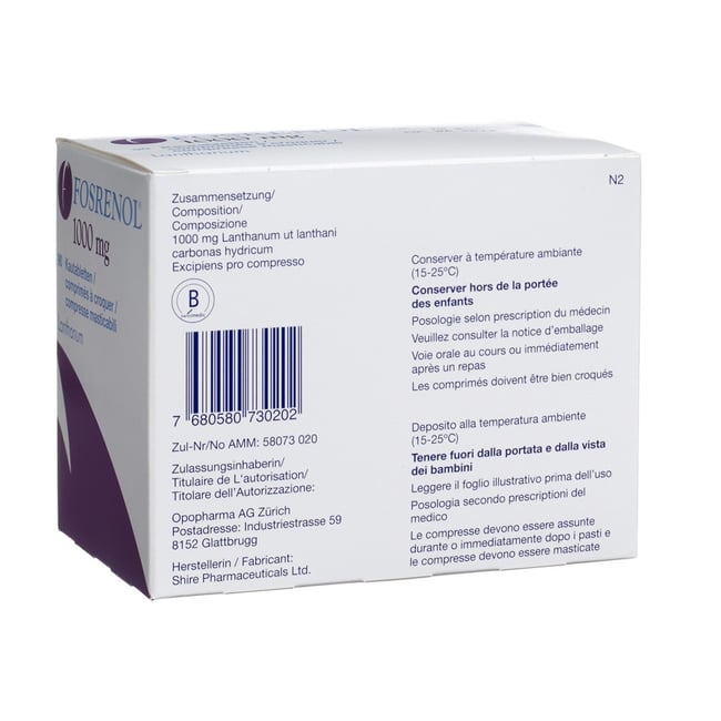 Fosrenol 1000 mg, Kautabletten