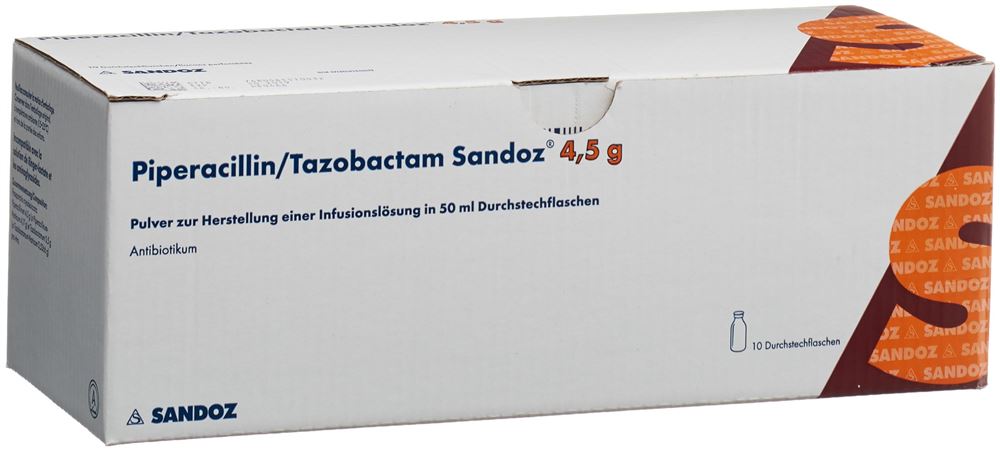 PIPERACILLINE TAZOB. Sandoz 4.5 g 10 flac