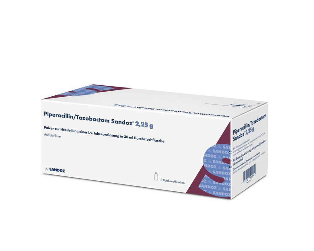 PIPERACILLINE TAZOB. Sandoz 2.25 g flac 10 pce