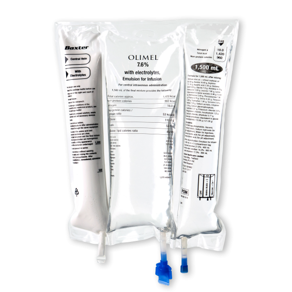 OLIMEL av électrolyt émuls perf 7.6 % 1000ml 6 pce