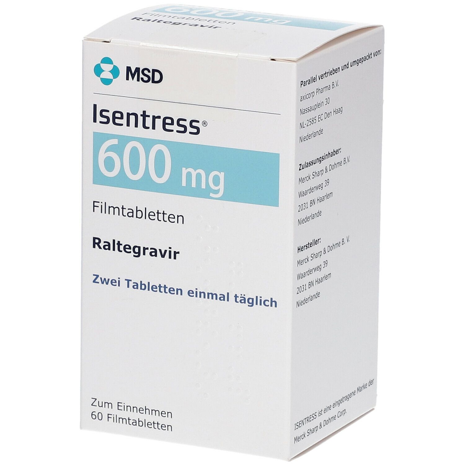 Isentress 600 mg, Filmtabletten