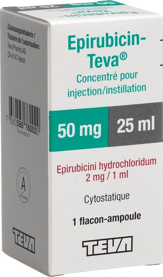 EPIRUBICIN Teva liquid 50 mg/25ml flac