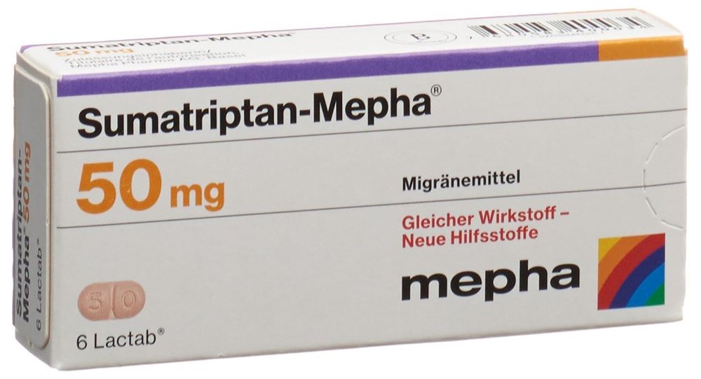 SUMATRIPTAN Mepha cpr pell 50 mg 6 pce