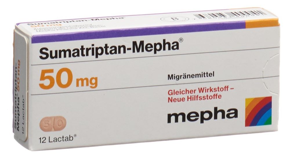 SUMATRIPTAN Mepha cpr pell 50 mg 12 pce