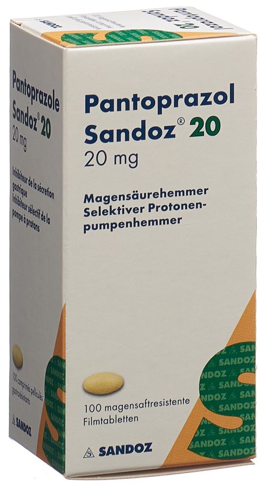 PANTOPRAZOLE Sandoz cpr pell 20 mg bte 100 pce