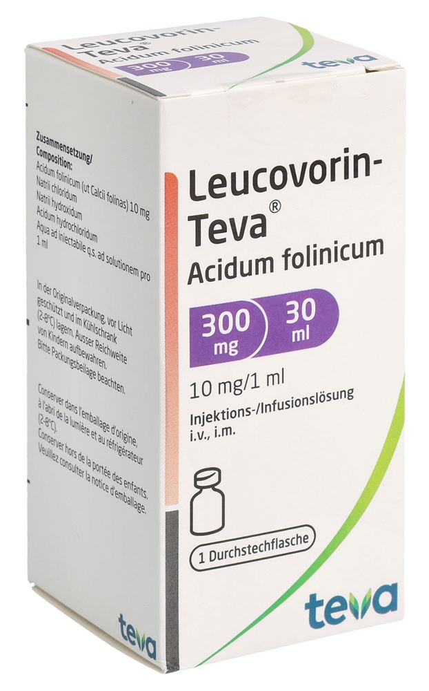 LEUCOVORIN Teva sol inj 300 mg/30ml flac 30 ml