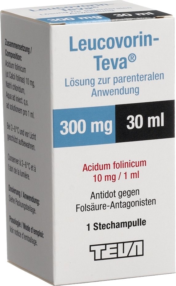 LEUCOVORIN Teva sol inj 300 mg/30ml flac 30 ml