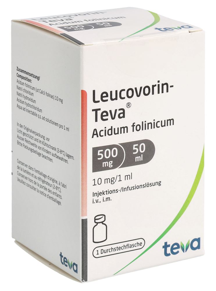 LEUCOVORIN Teva sol inj 500 mg/50ml flac 50 ml