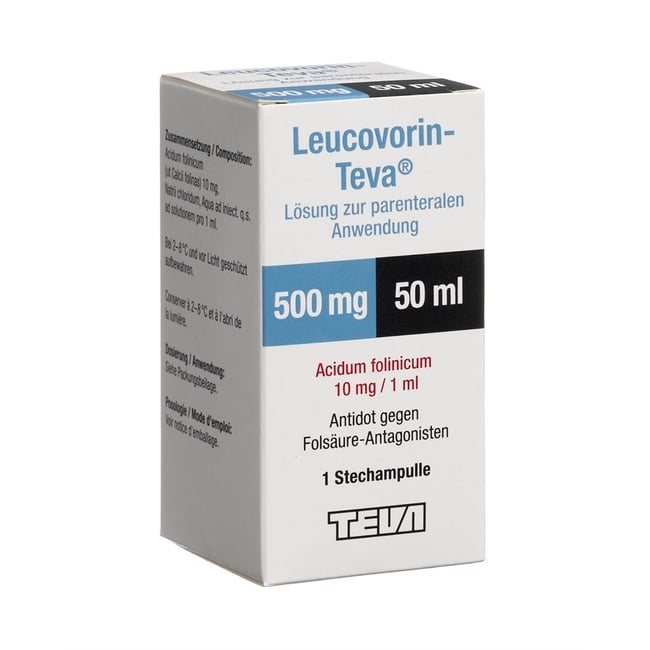 LEUCOVORIN Teva sol inj 500 mg/50ml flac 50 ml