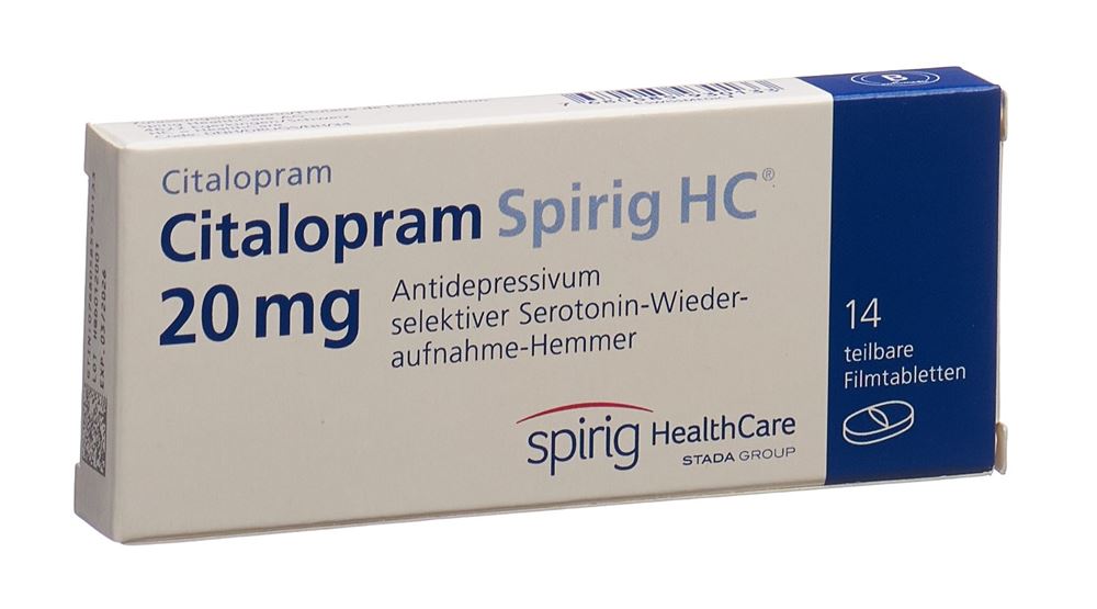 Citalopram Spirig HC 20 mg, Filmtabletten