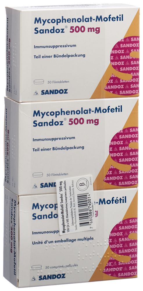 MYCOPHENOLAT-MOFETIL Sandoz 500 mg 150 pce