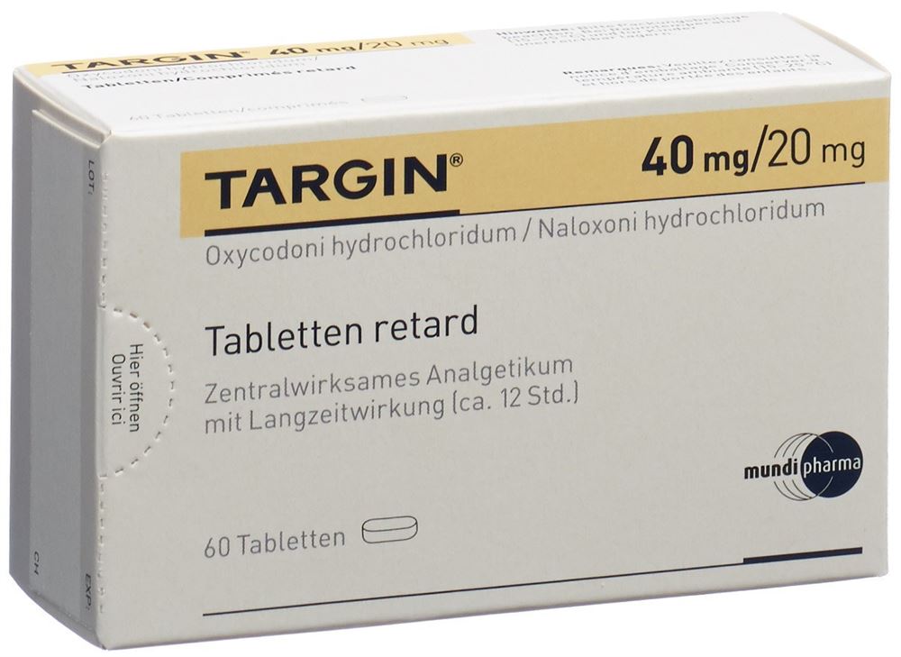 TARGIN cpr ret 40 mg/20 mg 60 pce