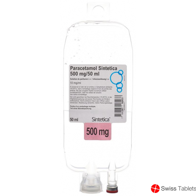 Paracetamol Sintetica 500 mg/50 ml, sacca per infusione