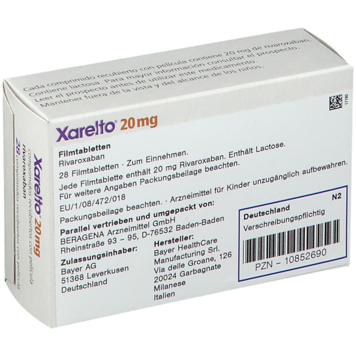 Xarelto 20 mg, Filmtabletten