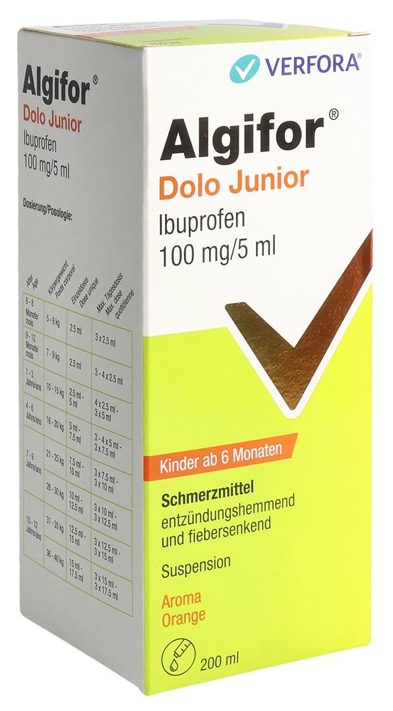 ALGIFOR Dolo Junior susp 100 mg/5ml fl 200 ml