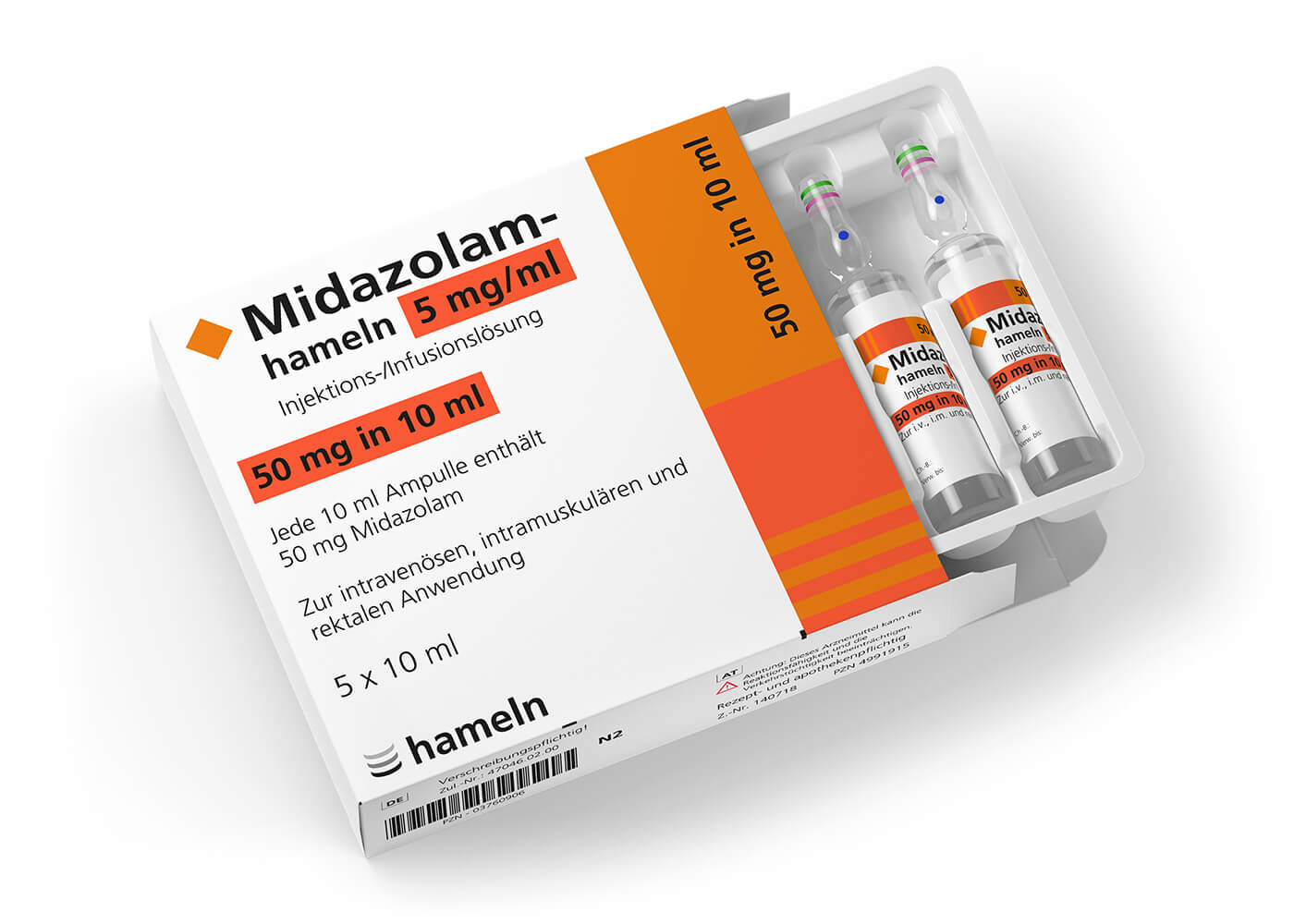 Midazolam Sintetica 5 mg/5 ml, solution injectable