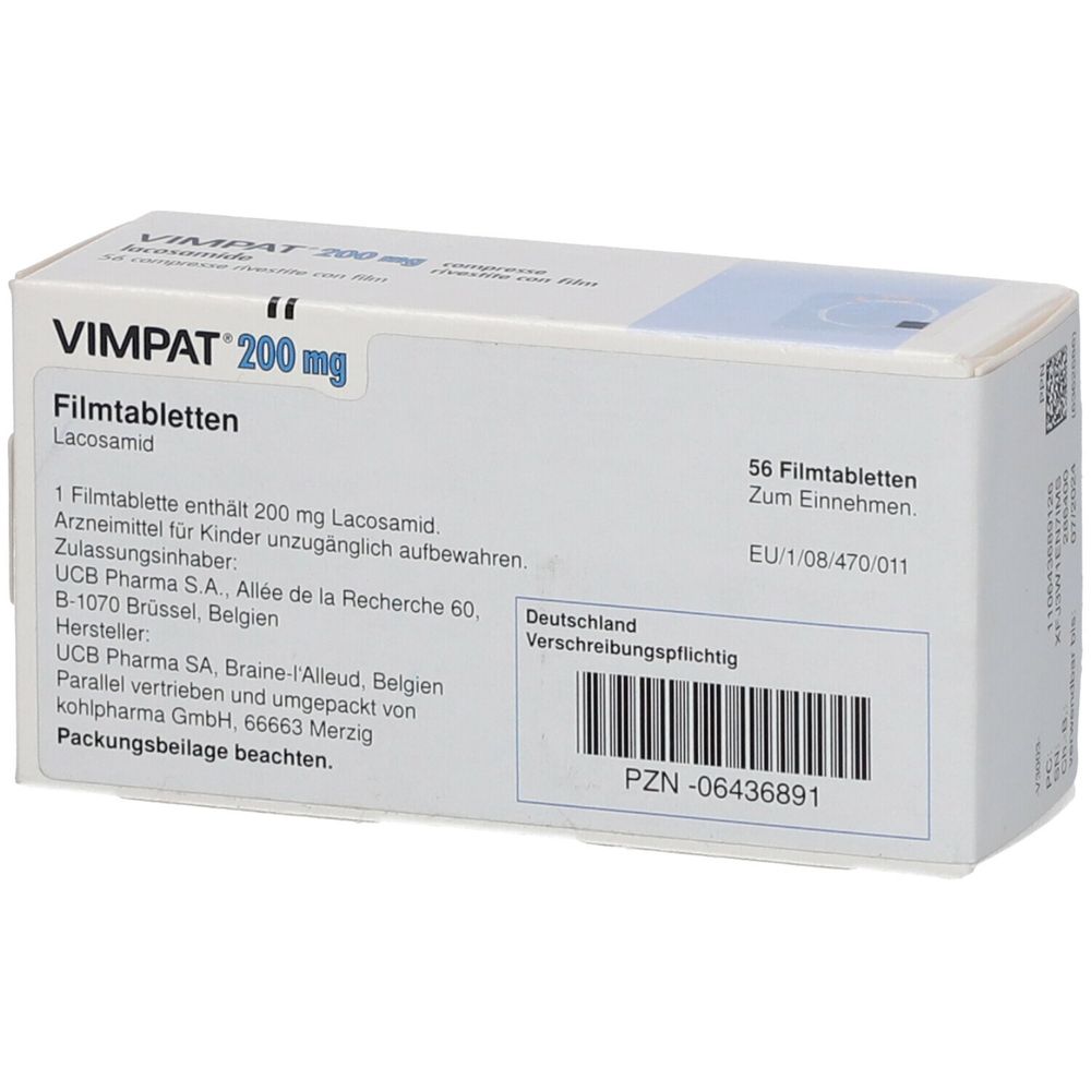 Vimpat 200 mg, comprimés pelliculés