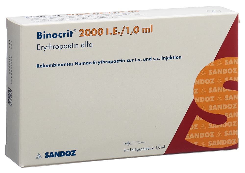 BINOCRIT sol inj 2000 UI/ml 6 ser pré 1 ml
