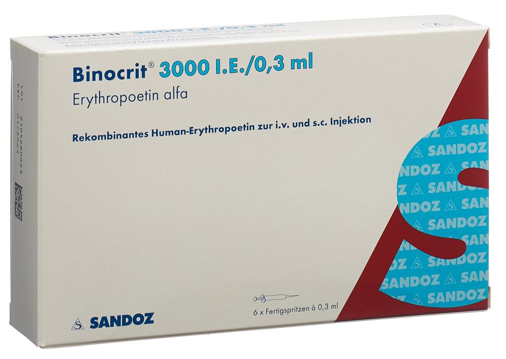 BINOCRIT sol inj 3000 UI/0.3ml 6 ser pré 0.3 ml