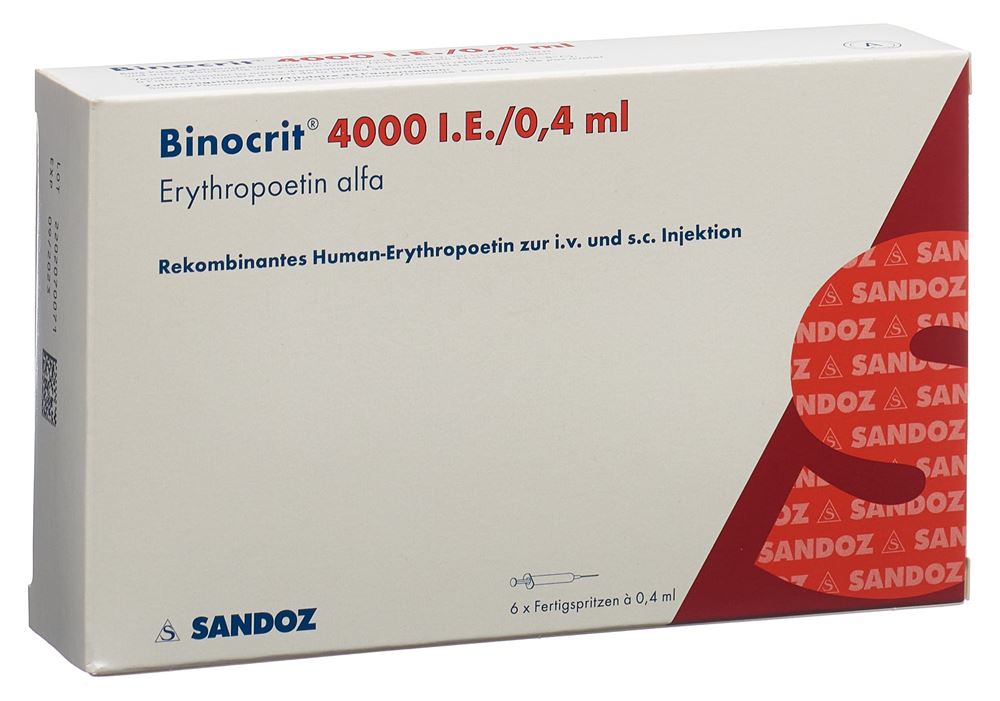 BINOCRIT sol inj 4000 UI/0.4ml 6 ser pré 0.4 ml