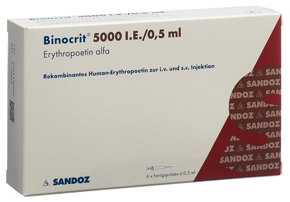 BINOCRIT sol inj 5000 UI/0.5ml 6 ser pré 0.5 ml