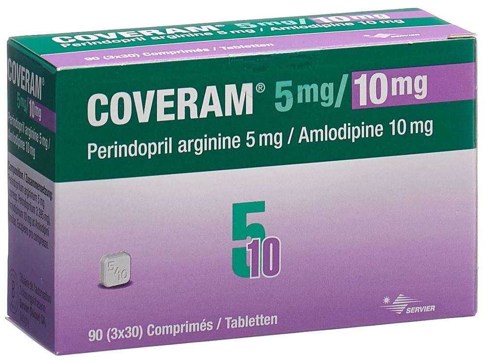 COVERAM cpr 5/10mg bte 90 pce