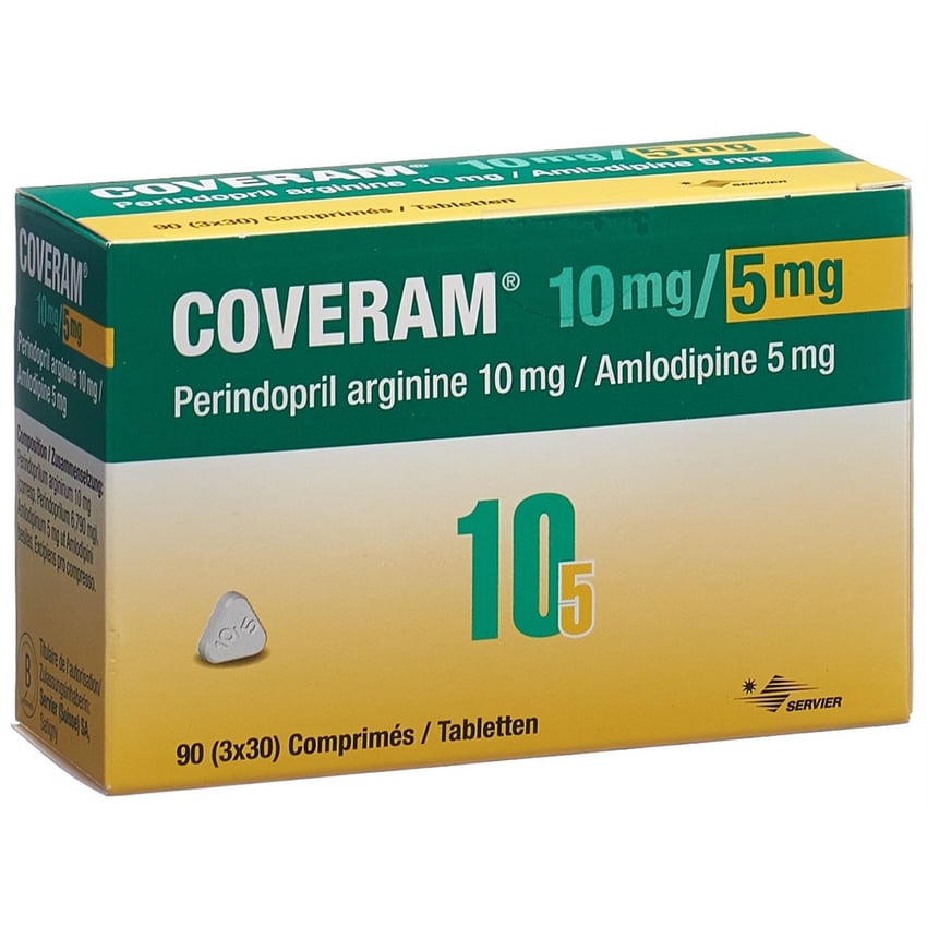 Coveram 10 mg/5 mg, comprimés
