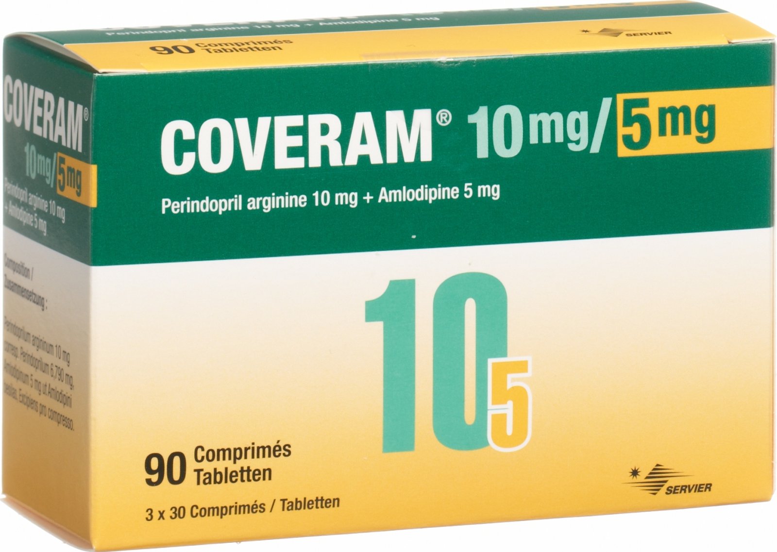 Coveram 10 mg/5 mg, comprimés