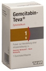 GEMCITABIN Teva subst sèche 1 g flac
