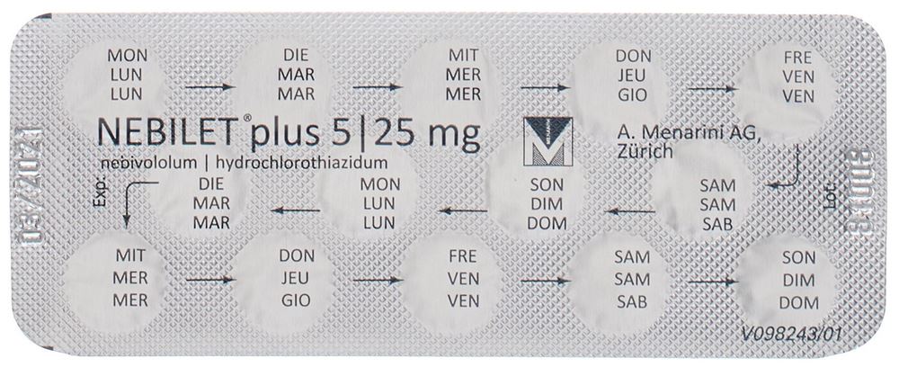 NEBILET plus cpr pell 5/25 mg 98 pce