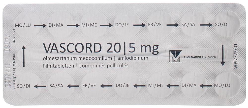 VASCORD cpr pell 20/5 mg 98 pce