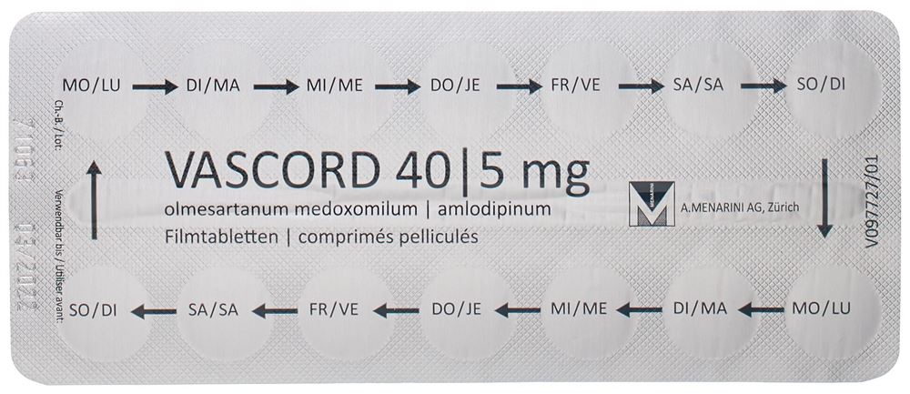 VASCORD cpr pell 40/5 mg 98 pce