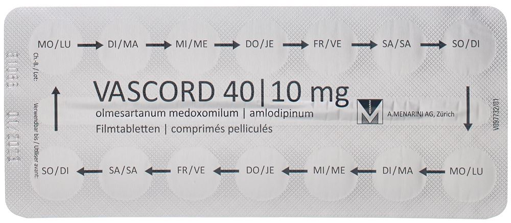VASCORD cpr pell 40/10 mg 98 pce