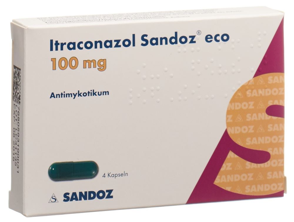 ITRACONAZOLE Sandoz eco 4 caps 100 mg 4 pce