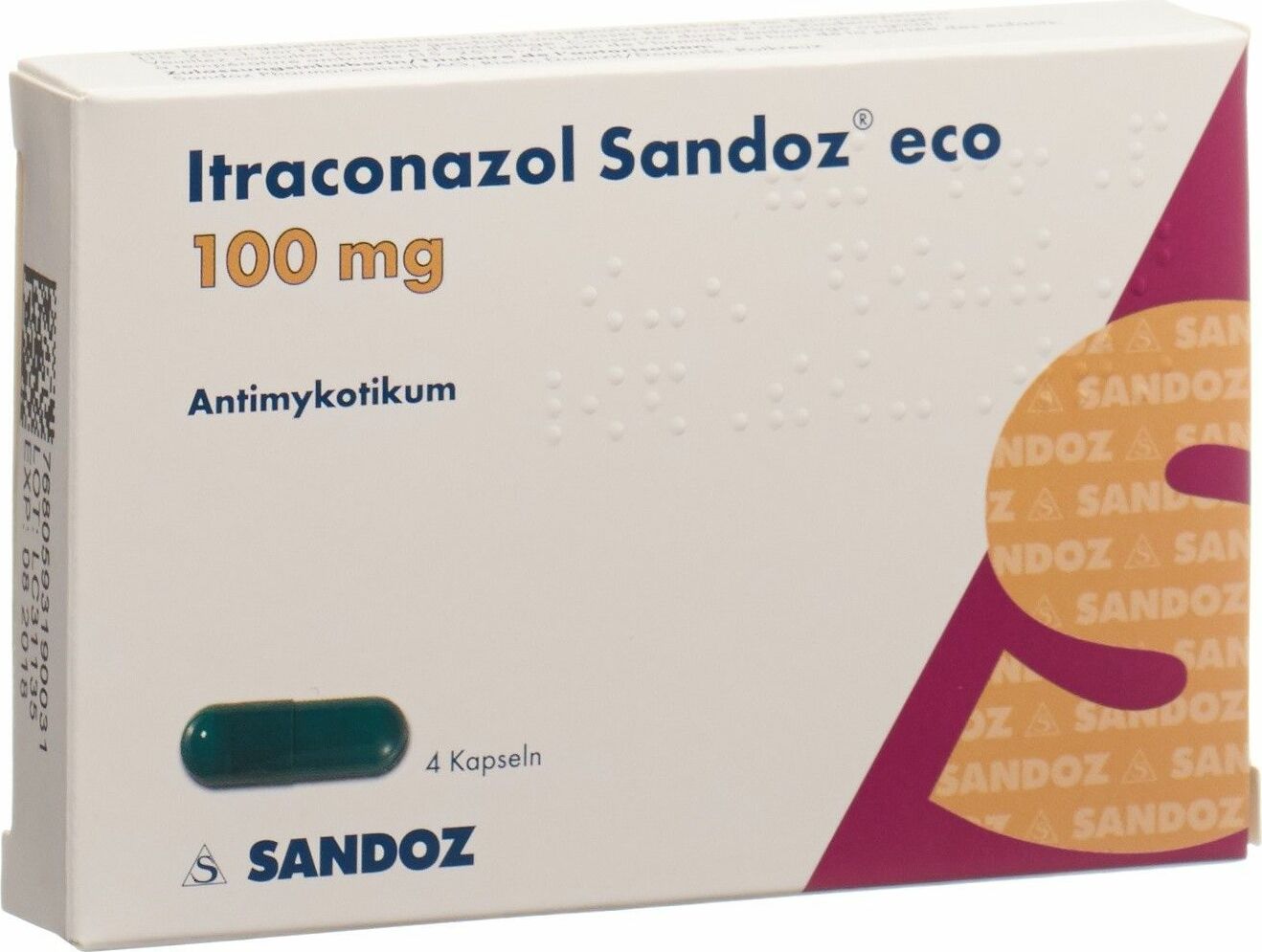 ITRACONAZOLE Sandoz eco 4 caps 100 mg 4 pce