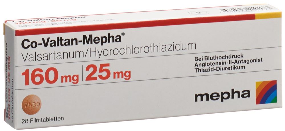 CO-VALTAN Mepha cpr pell 160/25 mg 28 pce