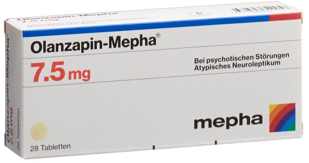 Olanzapine-Mepha cpr 7.5 mg, , Olanzapine-Mepha cpr 7.5 mg 28 pce