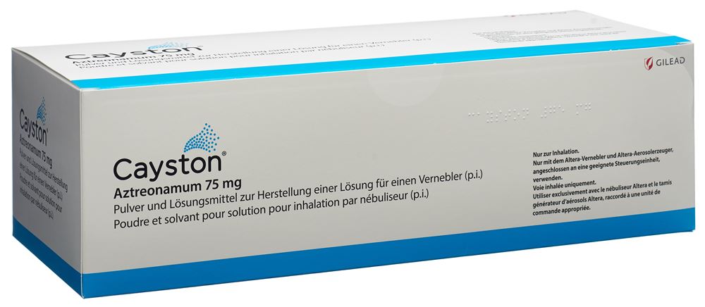 CAYSTON subst sèche 75 mg c solv flac 84 pce