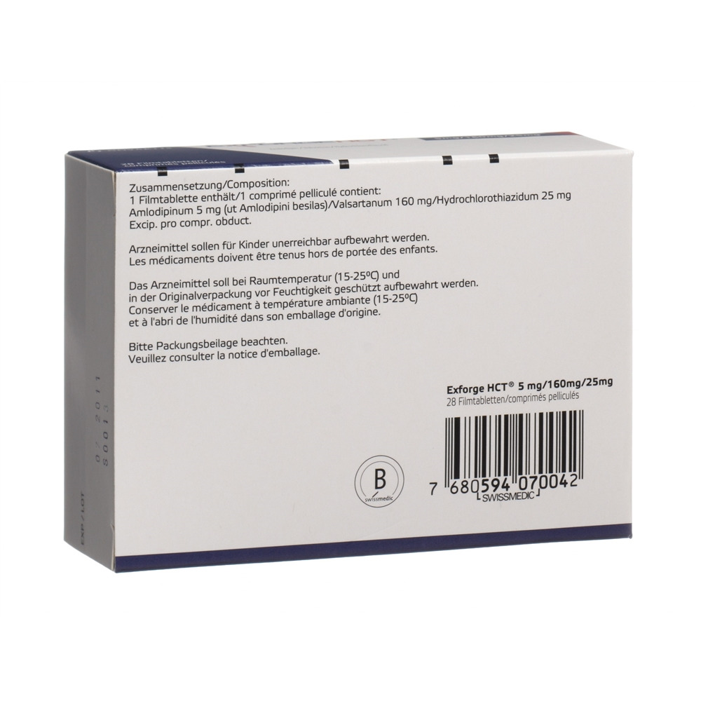 EXFORGE HCT cpr pell 5mg/160mg/25mg 28 pce