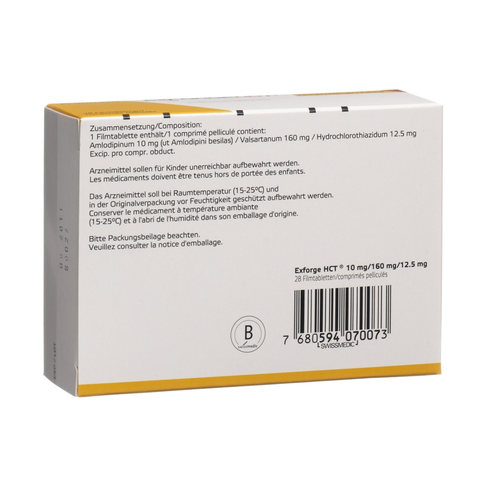 EXFORGE HCT cpr pell 10mg/160mg/12.5mg 28 pce