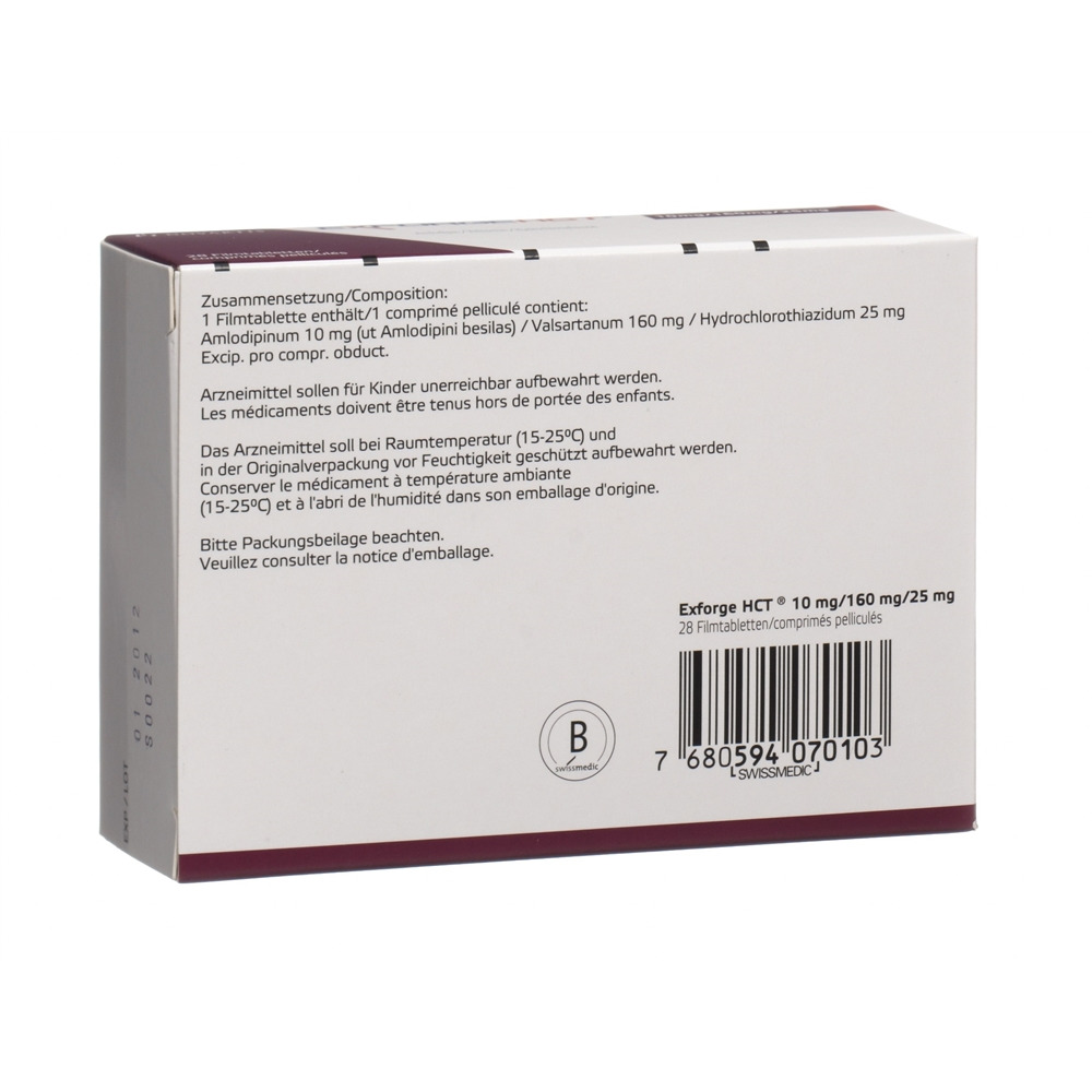 EXFORGE HCT cpr pell 10mg/160mg/25mg 28 pce