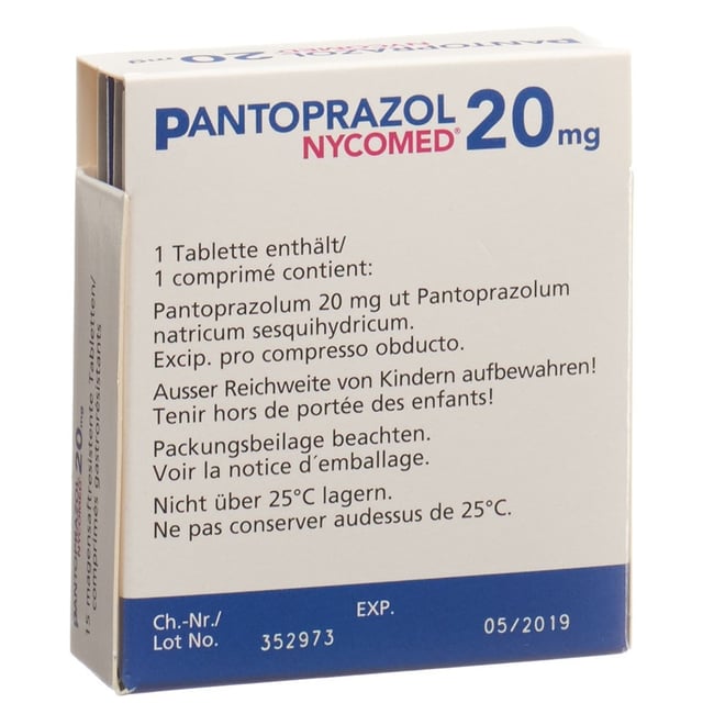 Pantoprazol Nycomed 20 mg, magensaftresistente Tabletten
