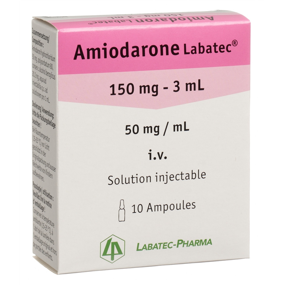AMIODARONE Labatec sol inj 150 mg/3ml 10 amp 3 ml