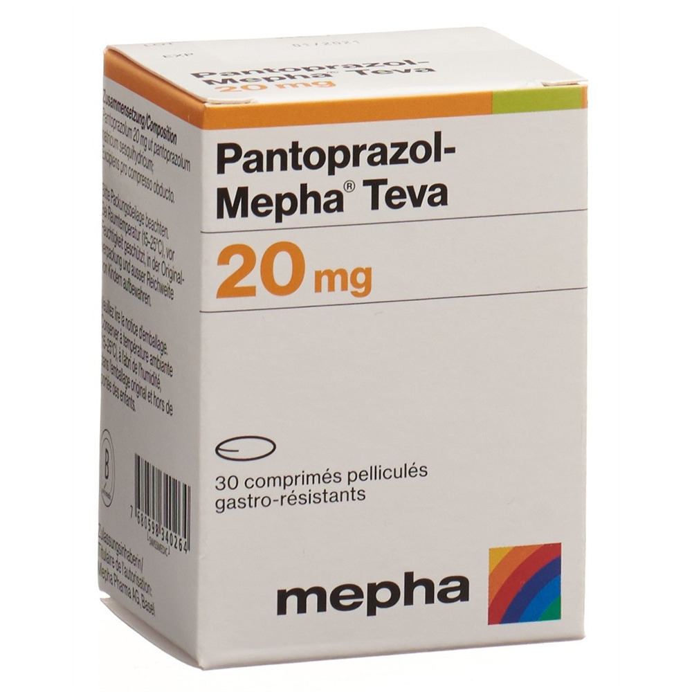 PANTOPRAZOL Mepha Teva cpr pell 20 mg bte 30 pce