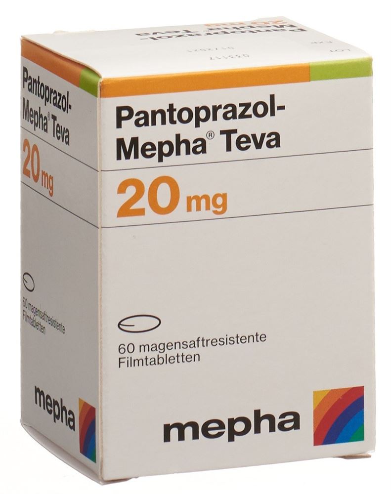 PANTOPRAZOL Mepha Teva cpr pell 20 mg bte 60 pce
