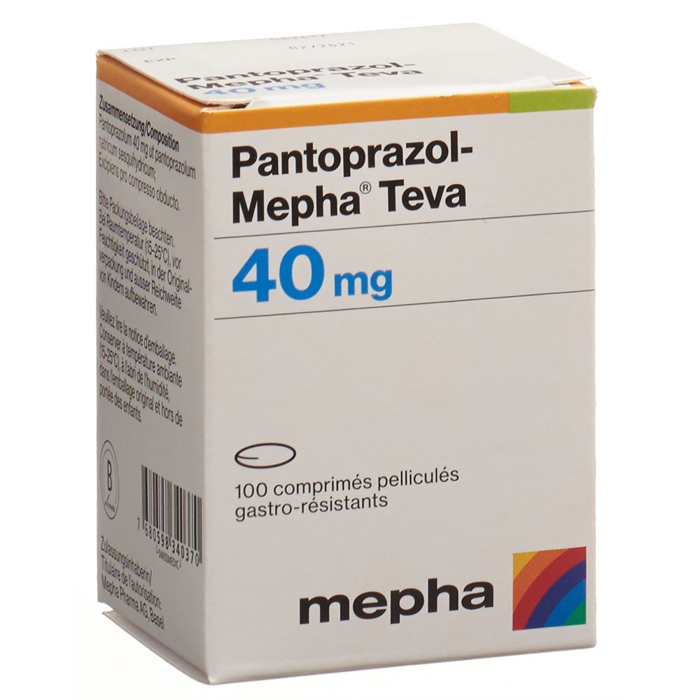 PANTOPRAZOL Mepha Teva cpr pell 40 mg bte 100 pce